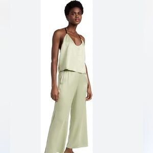 Lunya Washable Silk Cami Pant Set Ethernal Green